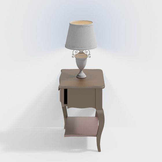 Sophisticated Nightstand and Lamp 3D model for Modern Spaces