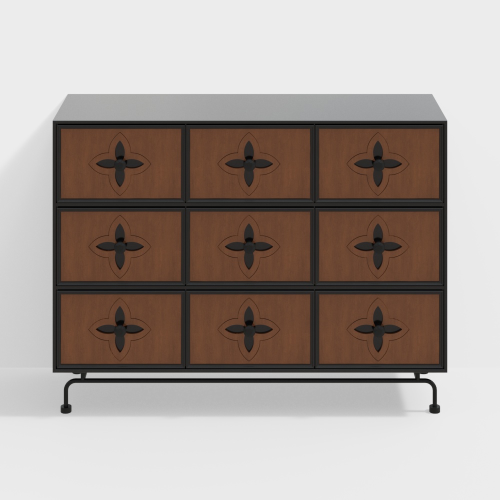 ヴィンテージスタイルの玄関キャビネット