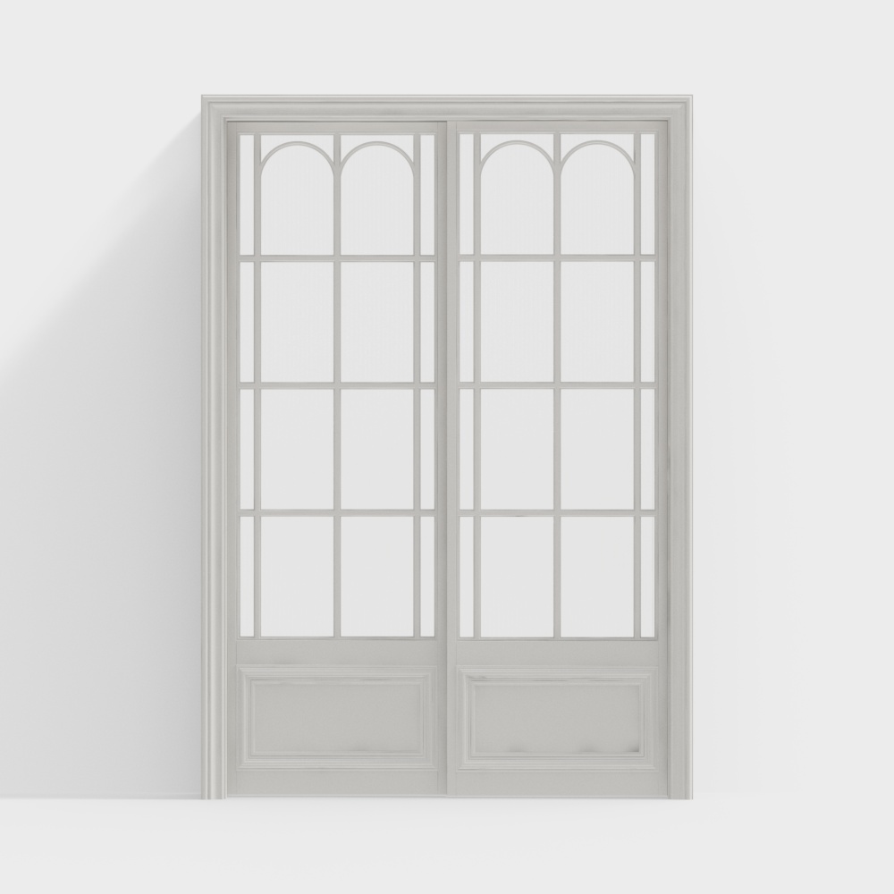 Französische Schiebetür im Creme-Stil