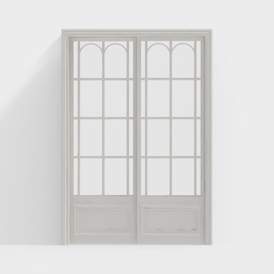 Französische Schiebetür im Creme-Stil