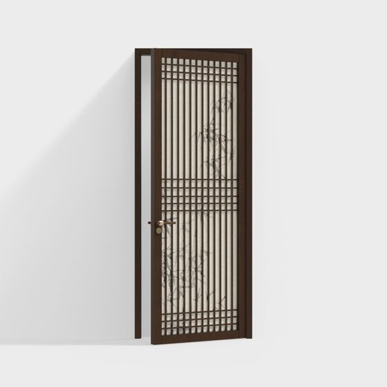 Porte Simple Style Nouveau Chinois