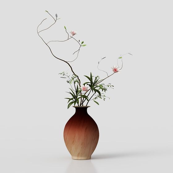 Chinese-Style Vase Floral Arrangement