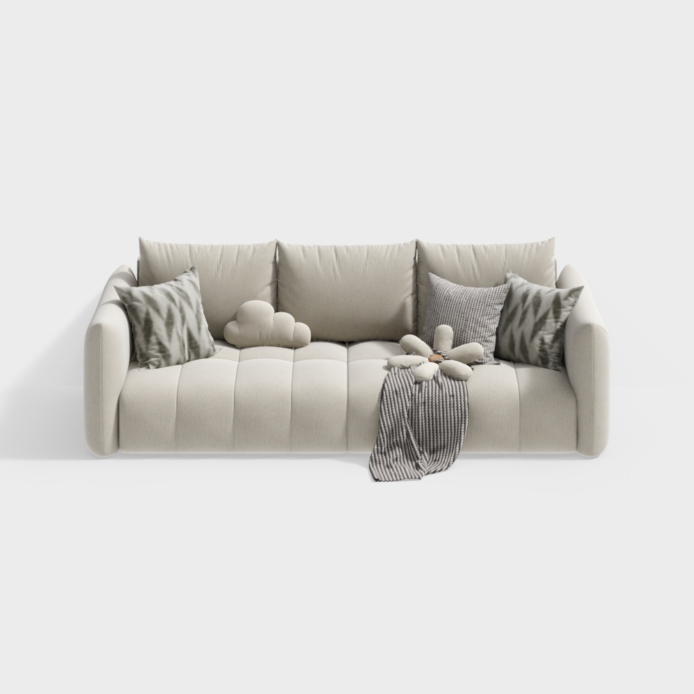 Sofa Hai Chỗ Ngồi Phong Cách Kem