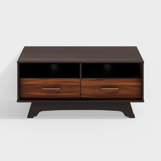 Elegant Low-Polygon TV Cabinet 3D Model