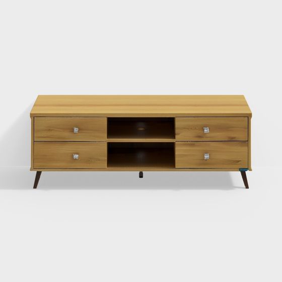 Minimalist TV Cabinet 3D model for Modern Interiors