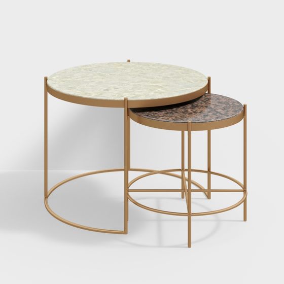 Elegant Round Table Set 3D model