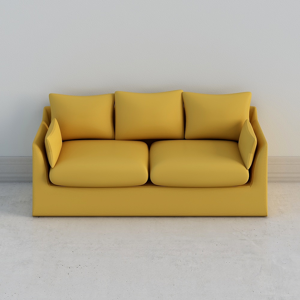 Vibrant Yellow Modern Sofa 3D model
