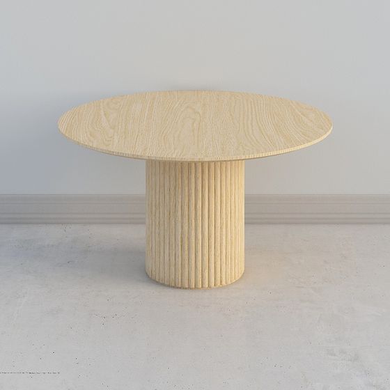 Cylindrical Wooden Table 3D model
