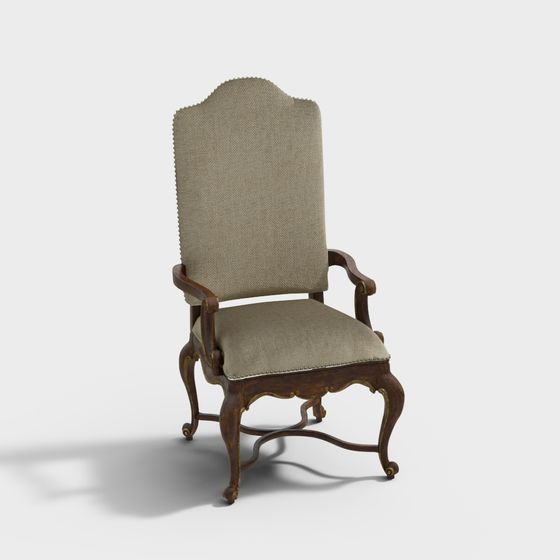 Antique-style Armchair 3D Model for Design Projects