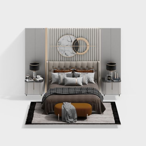 Cozy Modern Bedroom 3D model