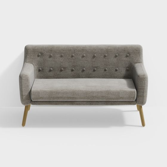 Elegant Gray 3D Sofa Model for Modern and Vintage Designs