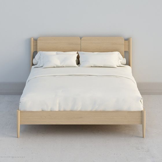 Modern Minimalist Bed 3D model