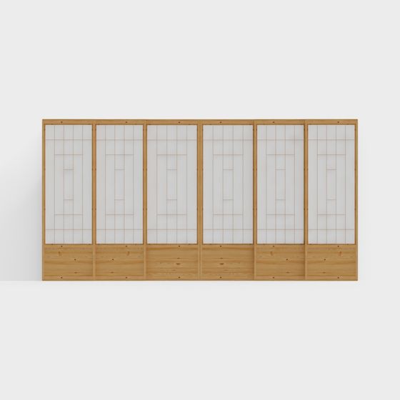 Elegant Japanese Shoji Screen 3D model