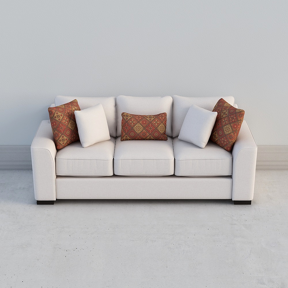 Modern Sofa 3D model: Cozy and Elegant Design