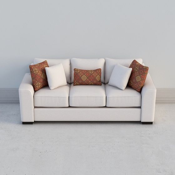 Modern Sofa 3D model: Cozy and Elegant Design