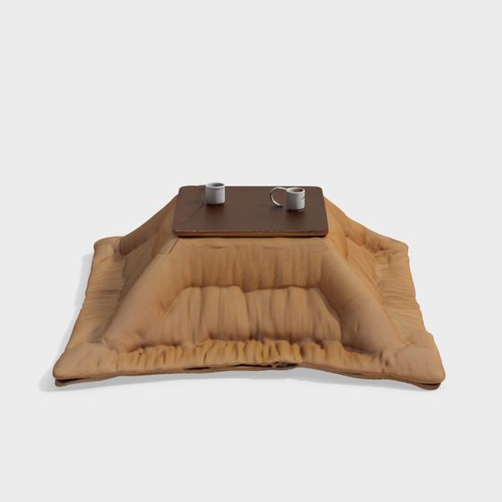Cozy Cushion with Tray 3D model for Relaxing Spaces
