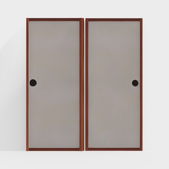 Stylish Double Glass Door 3D model