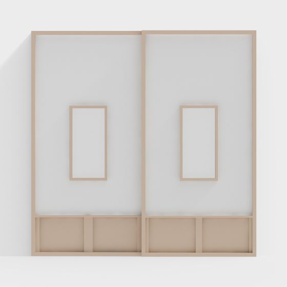 Elegant Double Door Screen 3D model