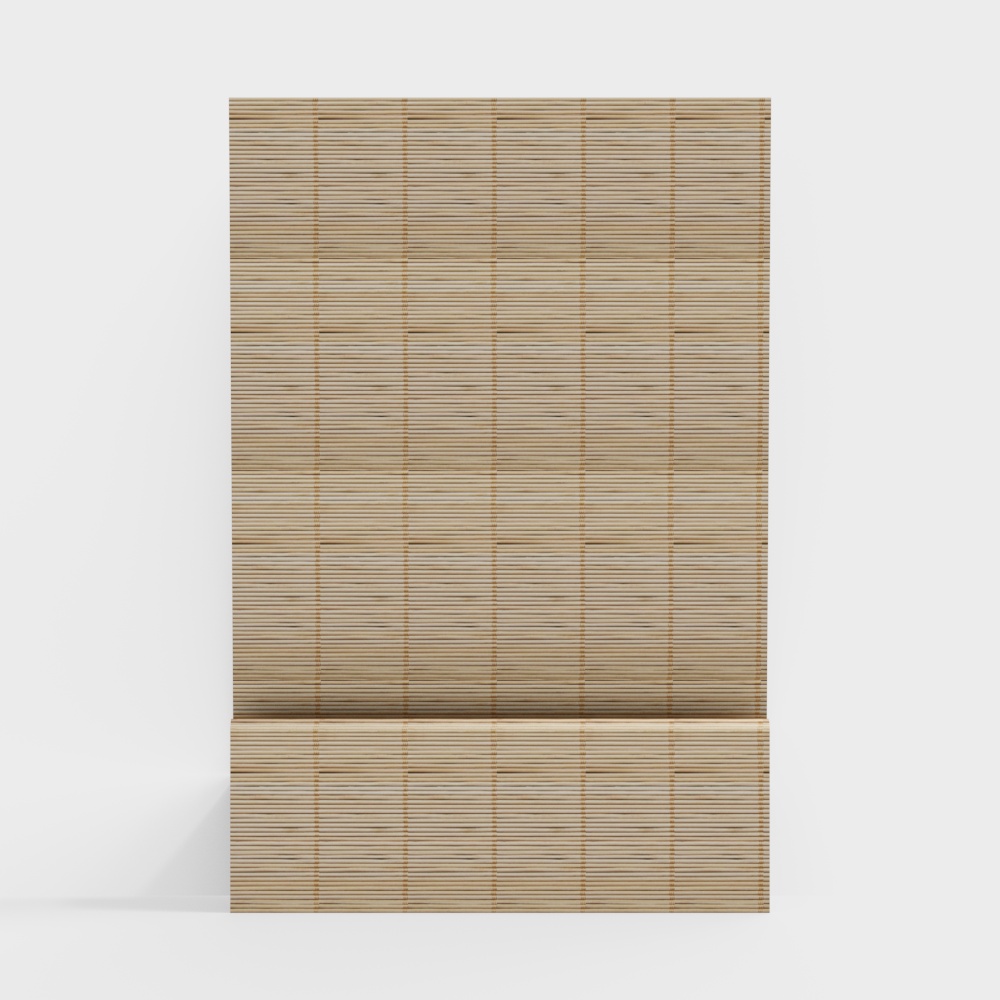 Bamboo Screen 3D Model – Woven Brown Room Divider