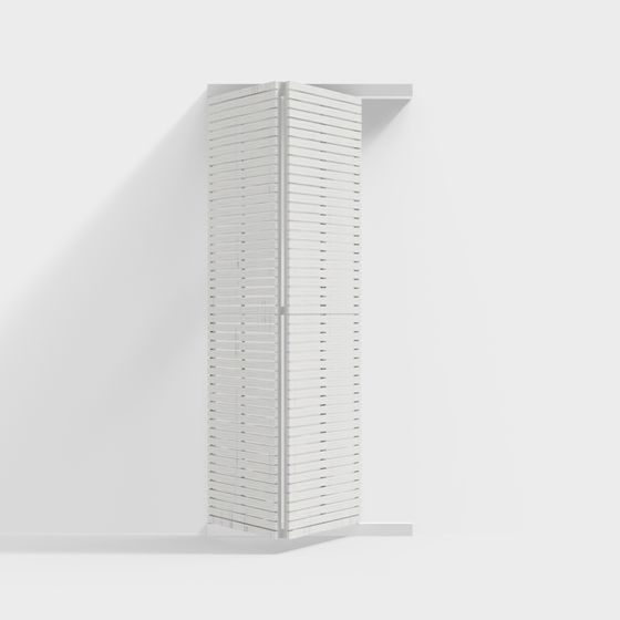 High-Detail Wooden Louvered Window 3D model