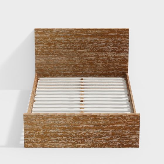 Stylish Low-Polygon Bed Frame 3D model