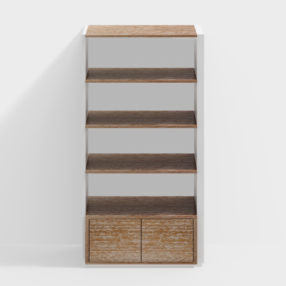 Stylish Low-Poly Bookshelf 3D model for Modern Interiors