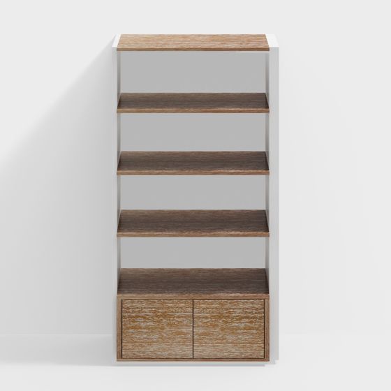 Contemporary Low-Poly Bookshelf 3D model for Creative Spaces