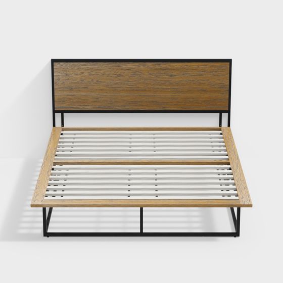 Stylish Minimalist Bed Frame 3D model
