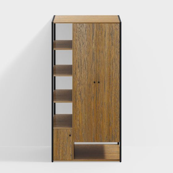 Wooden Storage Cabinet 3D model for Modern Spaces