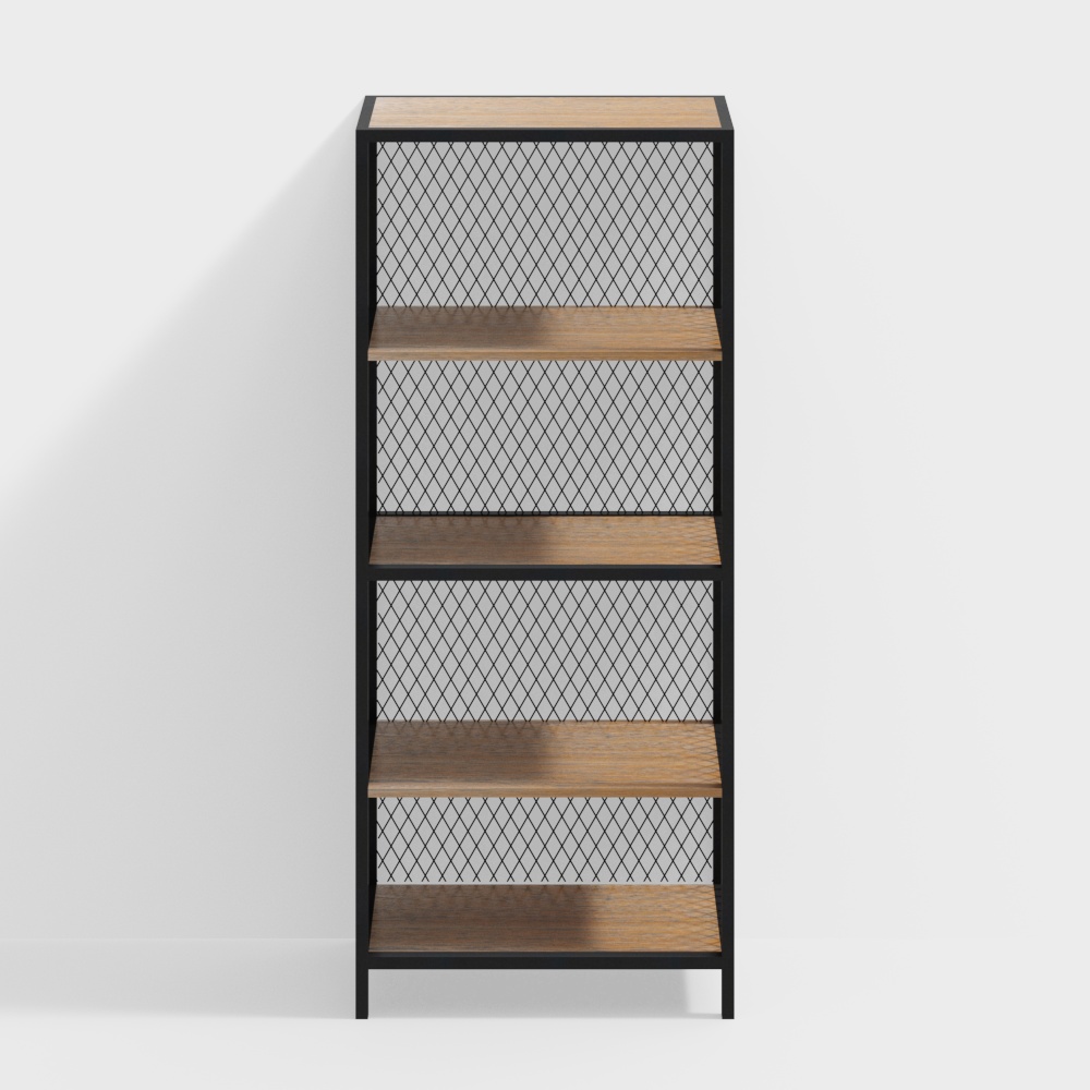 ชั้นวางหนังสือ Ilena Industrial (สีดำ)