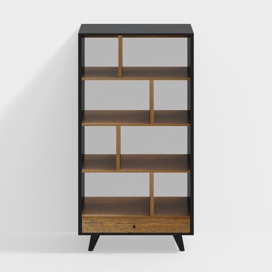 Stylish Industrial-Modern Bookshelf 3D model