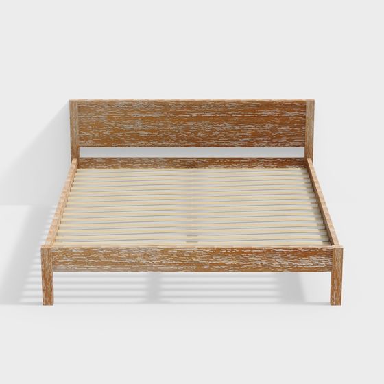 Stylish Low-Poly 3D Bed Frame Model