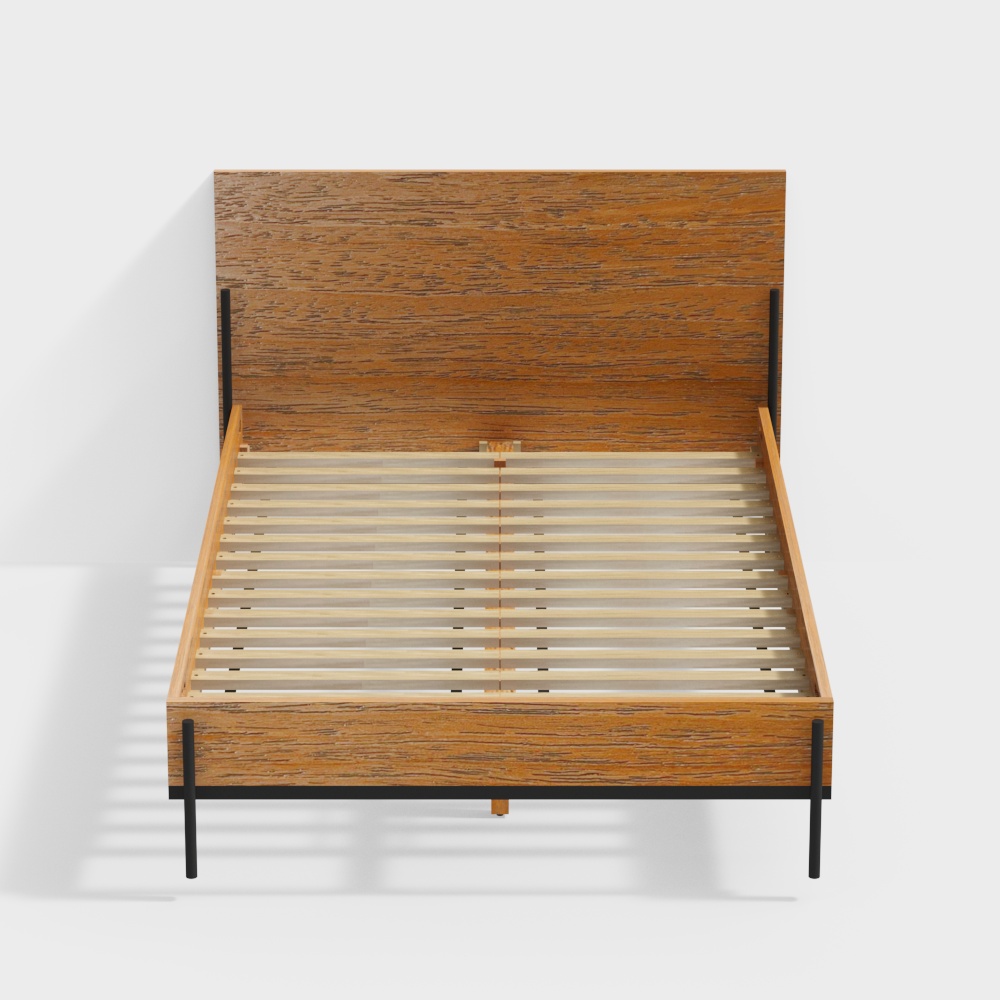 Letto Singolo con Struttura in Metallo Ilena (Nero)