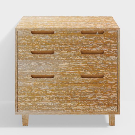 Elegant Wooden Nightstand 3D model for Modern Spaces