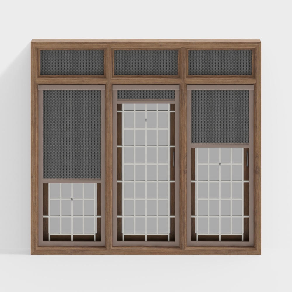 Three Shutter Window with Ventilator
