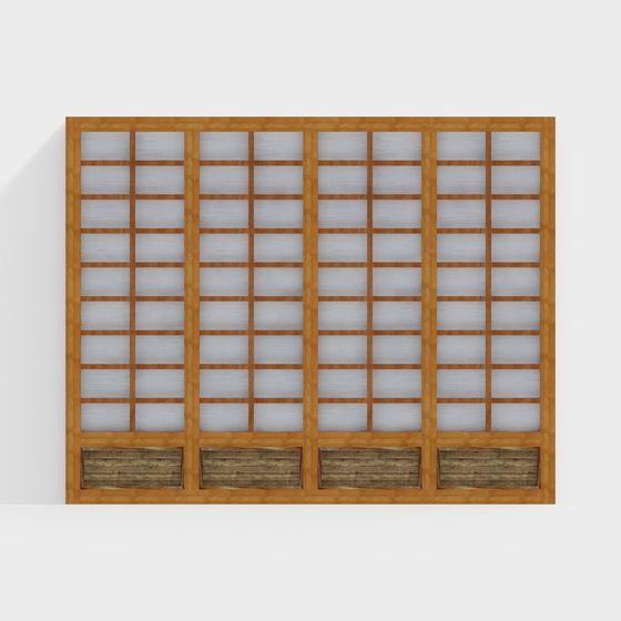 Elegant Low Polygon Wooden Door 3D model