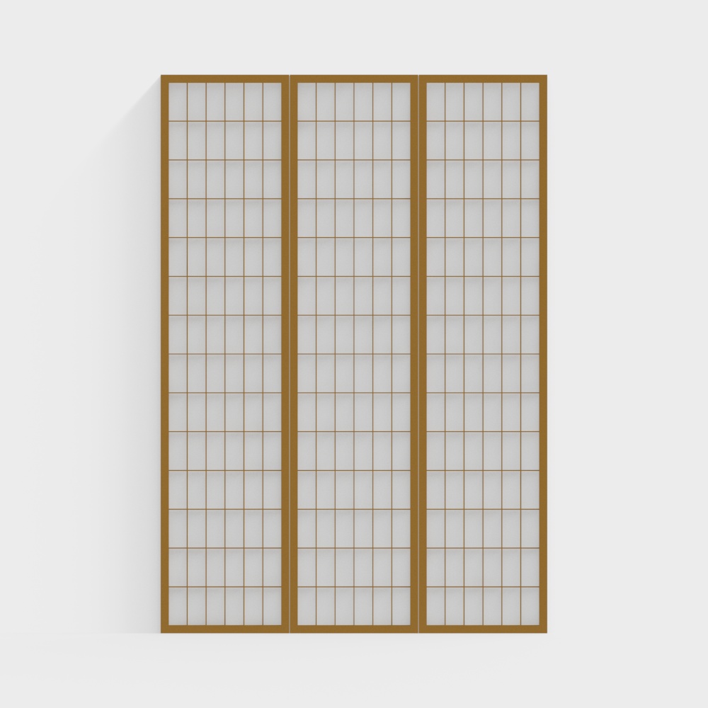 Japanese Shoji Screen 3D Model – Wooden Frame & Paper Panels