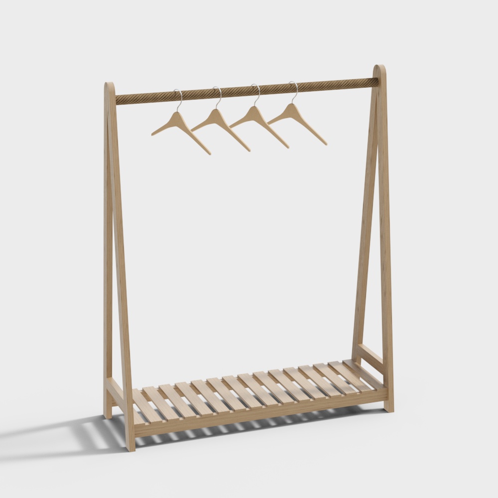 Natural Wood Coat Rack