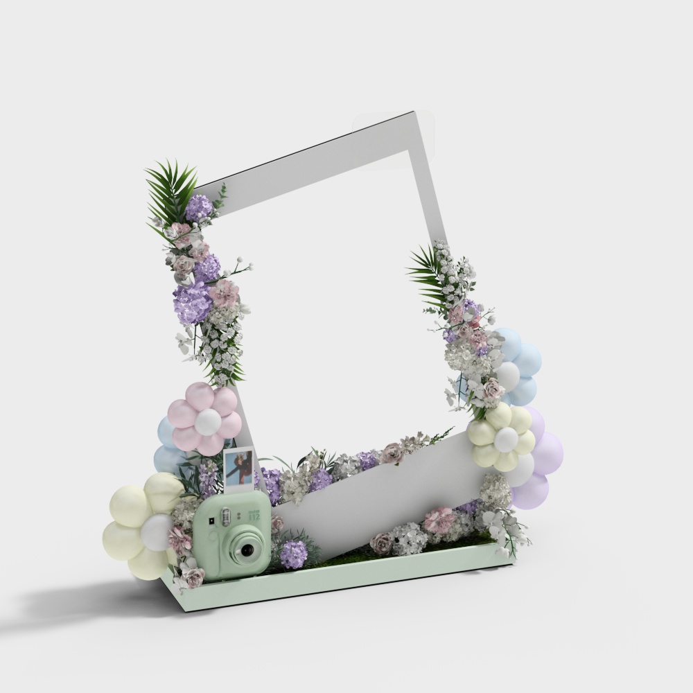 꽃무늬 사진 액자 체크인 포인트