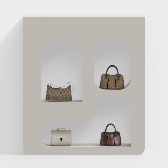 Irregular Bag Display Wall Cabinet