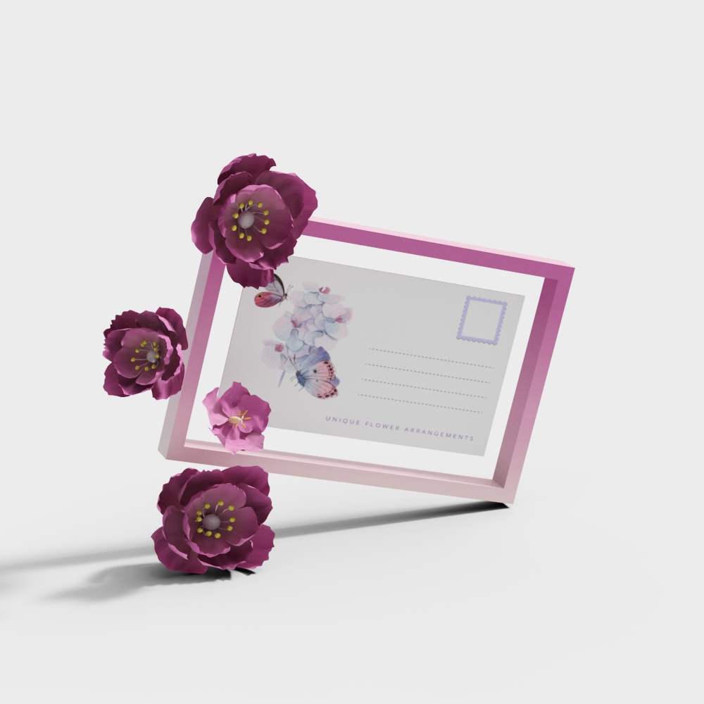 ピンクフォトフレーム装飾