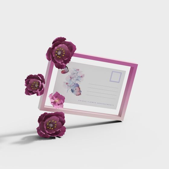 ピンクフォトフレーム装飾