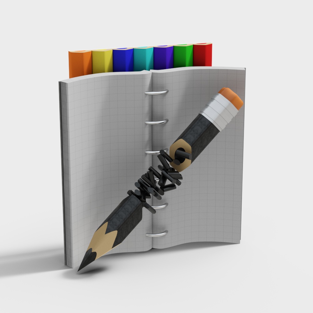 Fondo con forma de lápiz