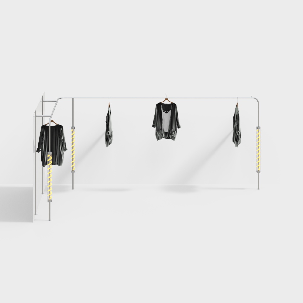 服飾店のディスプレイラック