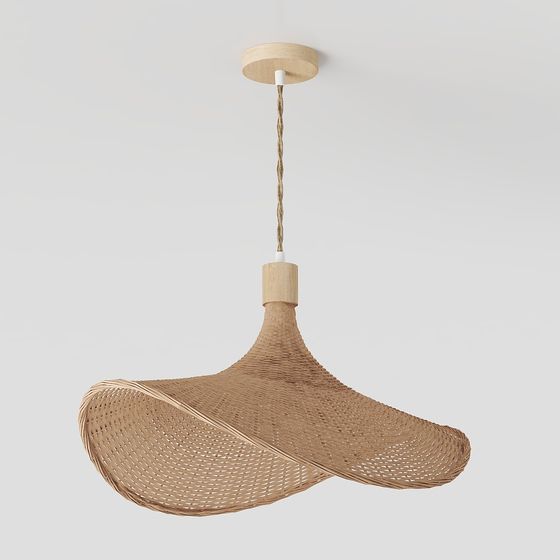 Woven Pendant Light 3D model: A Touch of Nature