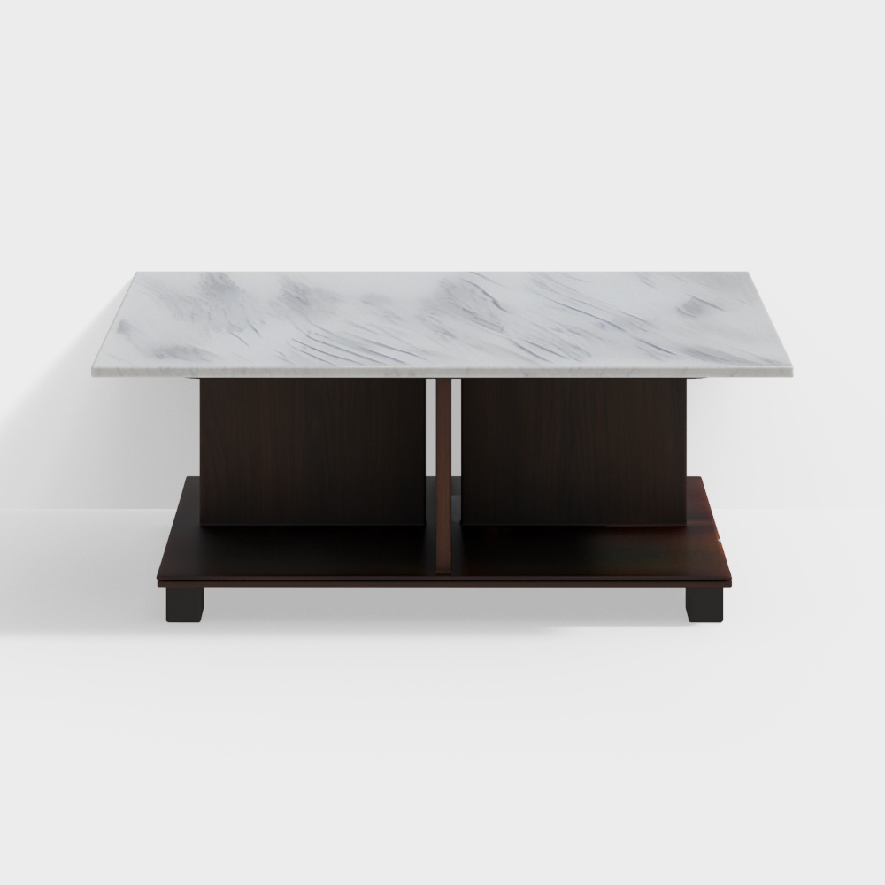 Nilkamal Luca Coffee Table (Ash Wenge / Marble Beige)