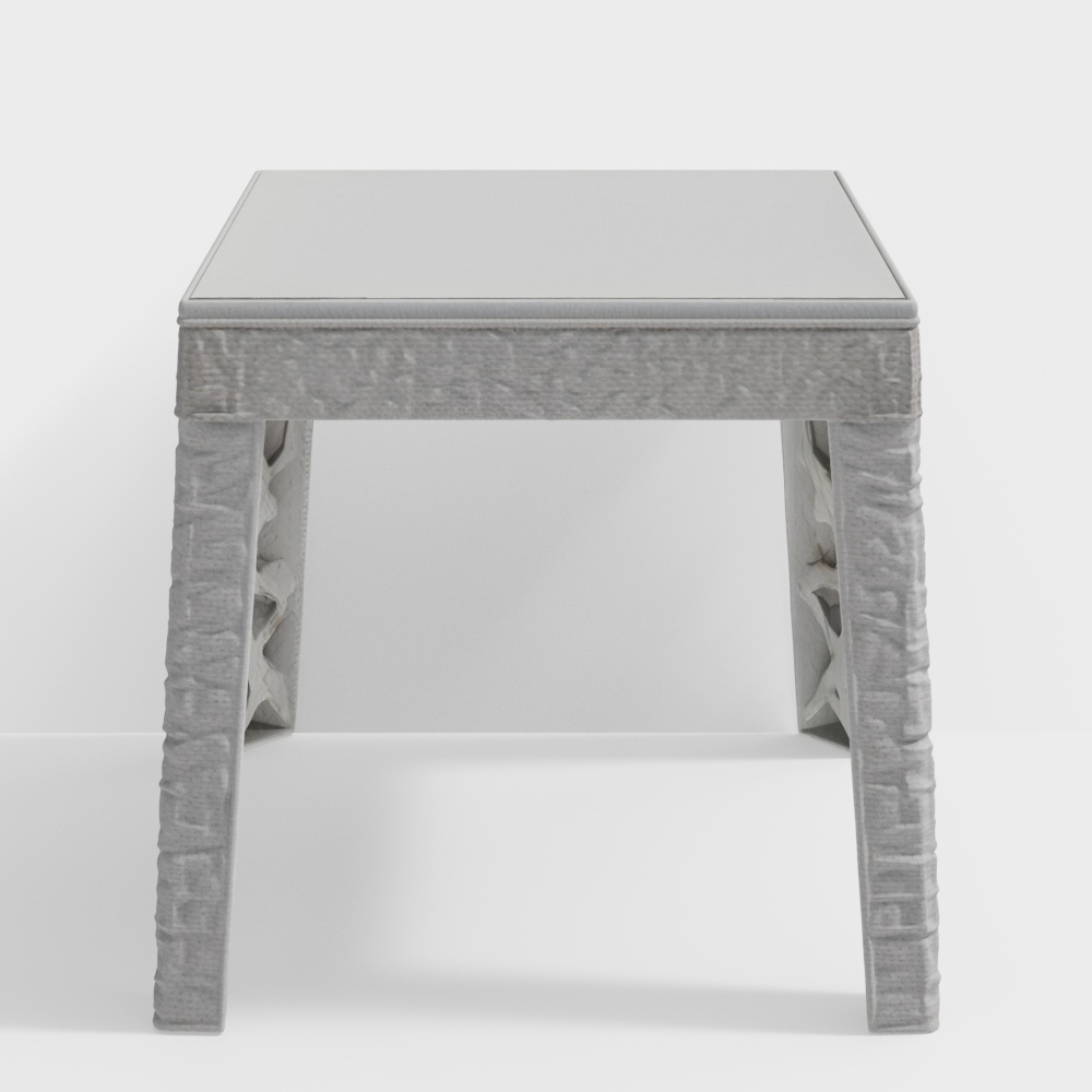 Stylish Grey Stone Side Table 3D model
