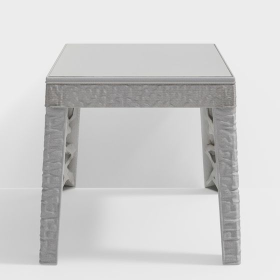 Elegant Grey Stone Side Table 3D model for Creative Projects