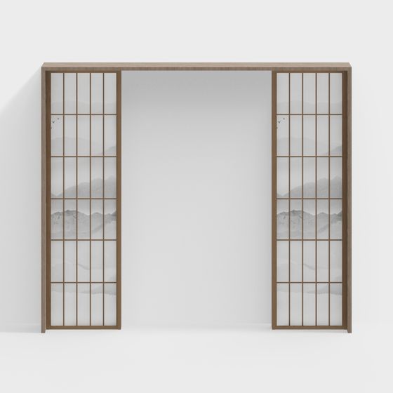 Elegant Low-Poly Door Panel 3D Model