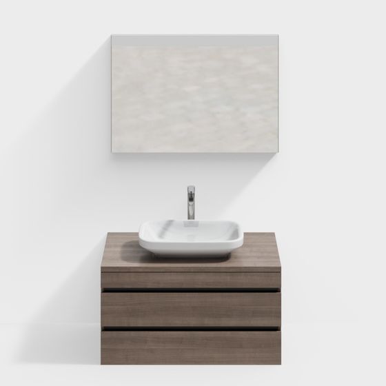 Modern Minimalist Bathroom Vanity 3D model